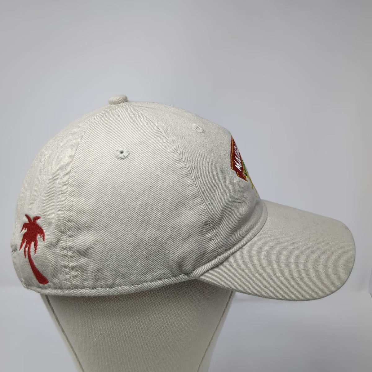 Margaritaville Baseball Cap Beige One Size Tequila Palm Tree Slideback Hat Logo