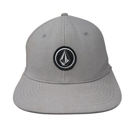 Volcom Fitted Hat Gray One Size Adjustable Patch Logo Vented Holes 6 Panel