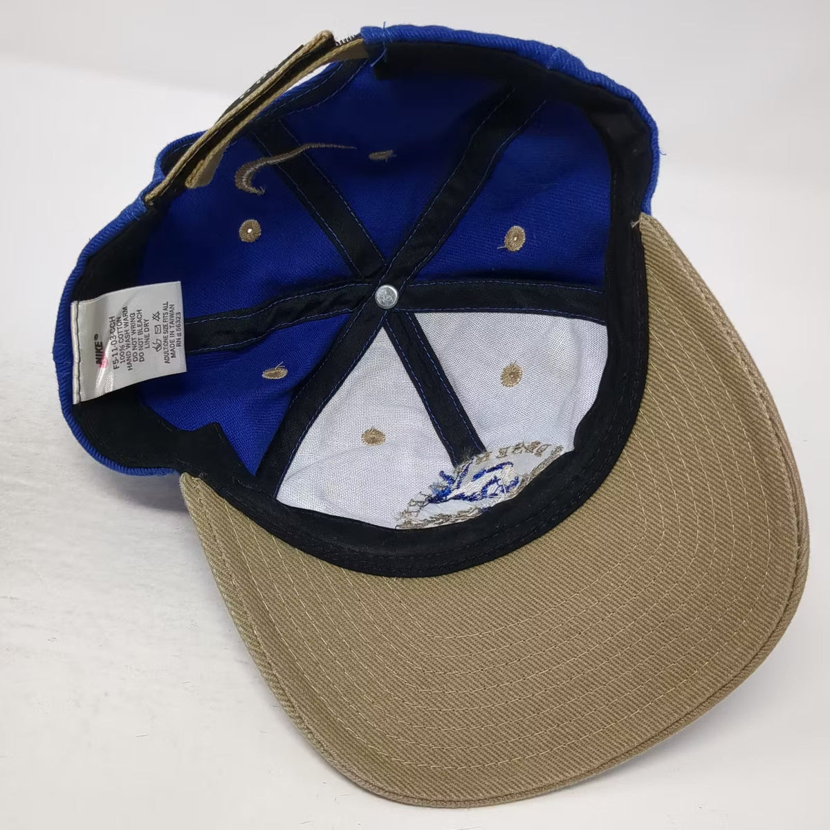 Nike Baseball Cap Blue Beige OS Desert Aire Golf Course Embroidered Strap Hat