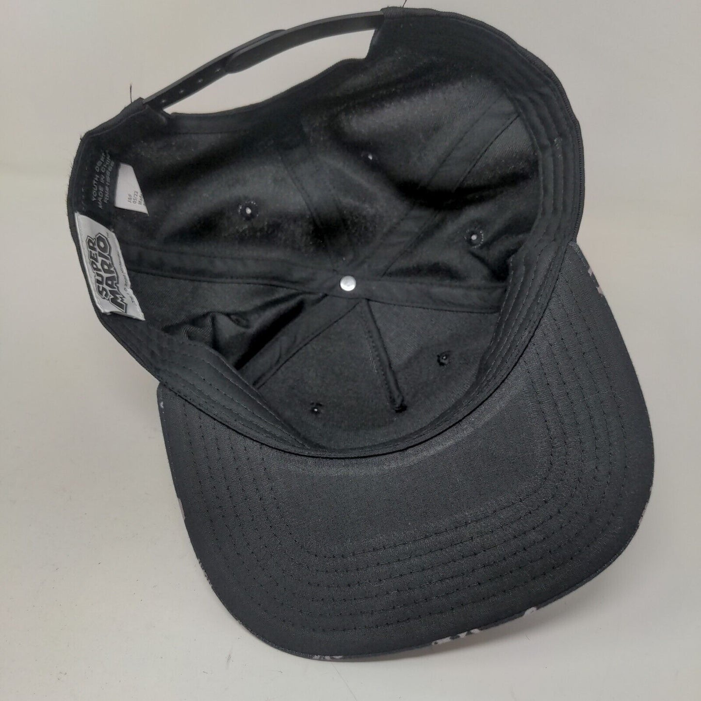 Super Mario Boy's Snapback Hat Black OSFM Graphic Logo 2022 Adjustable