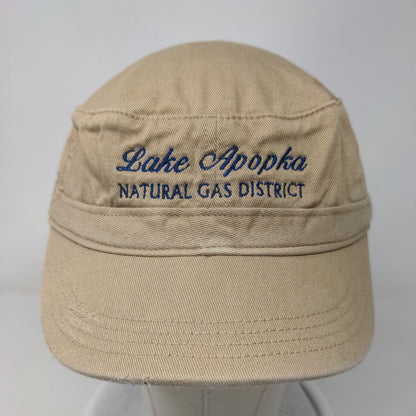 Lake Apopka Natural Gas District Strapback Cadet Army Cap Hat Tan One Size