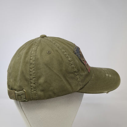 Denim & Supply Ralph Lauren Baseball Cap Green One Size Slideback Flag Patch Hat