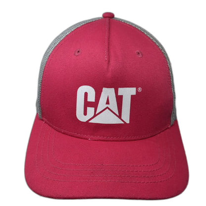 Cat Trucker Hat Pink One Size Mesh Snapback Gray White Logo Caterpillar Work