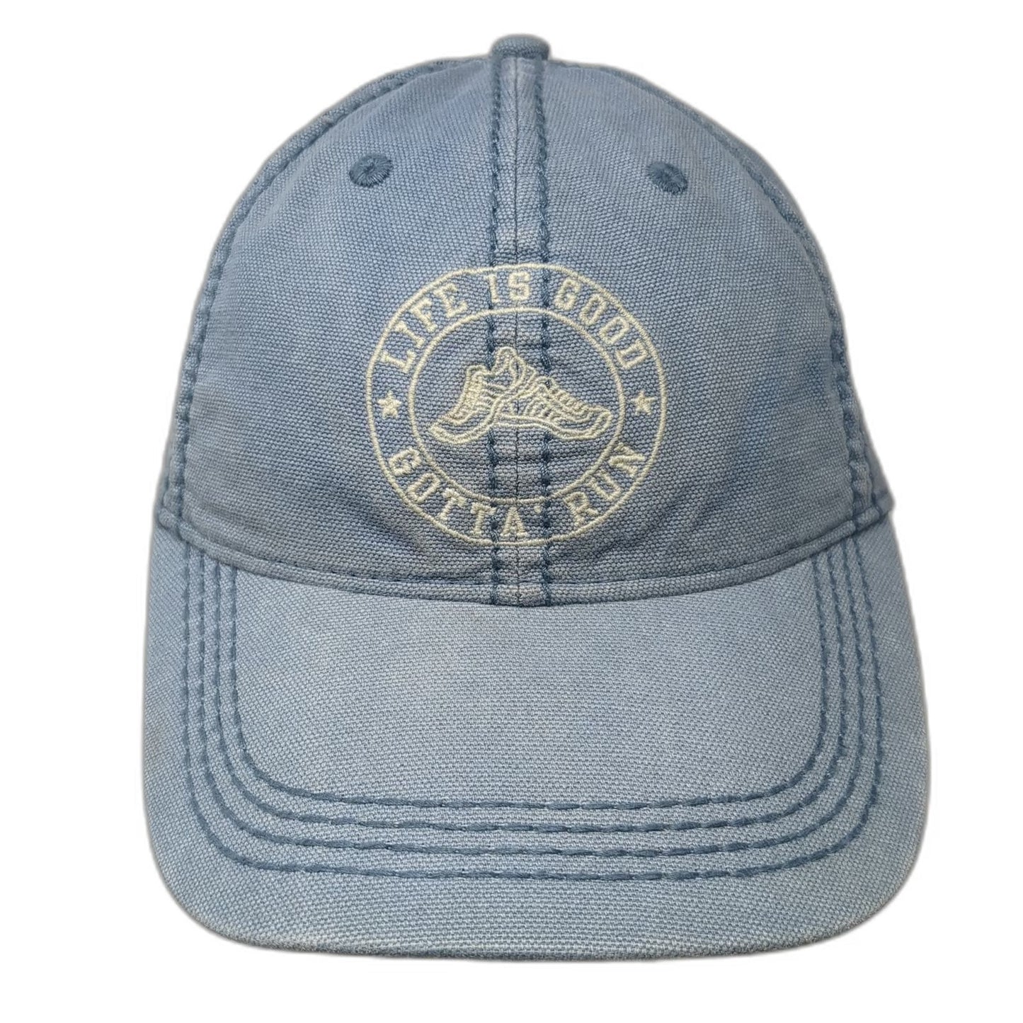 Life is Good Baseball Cap Blue One Size Gotta Run Shoe Embroidered Cotton Hat