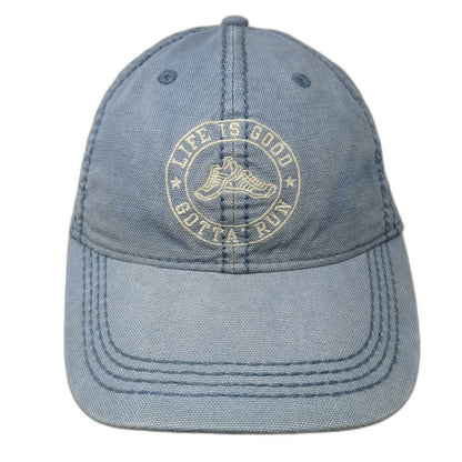 Life is Good Baseball Cap Blue One Size Gotta Run Shoe Embroidered Cotton Hat