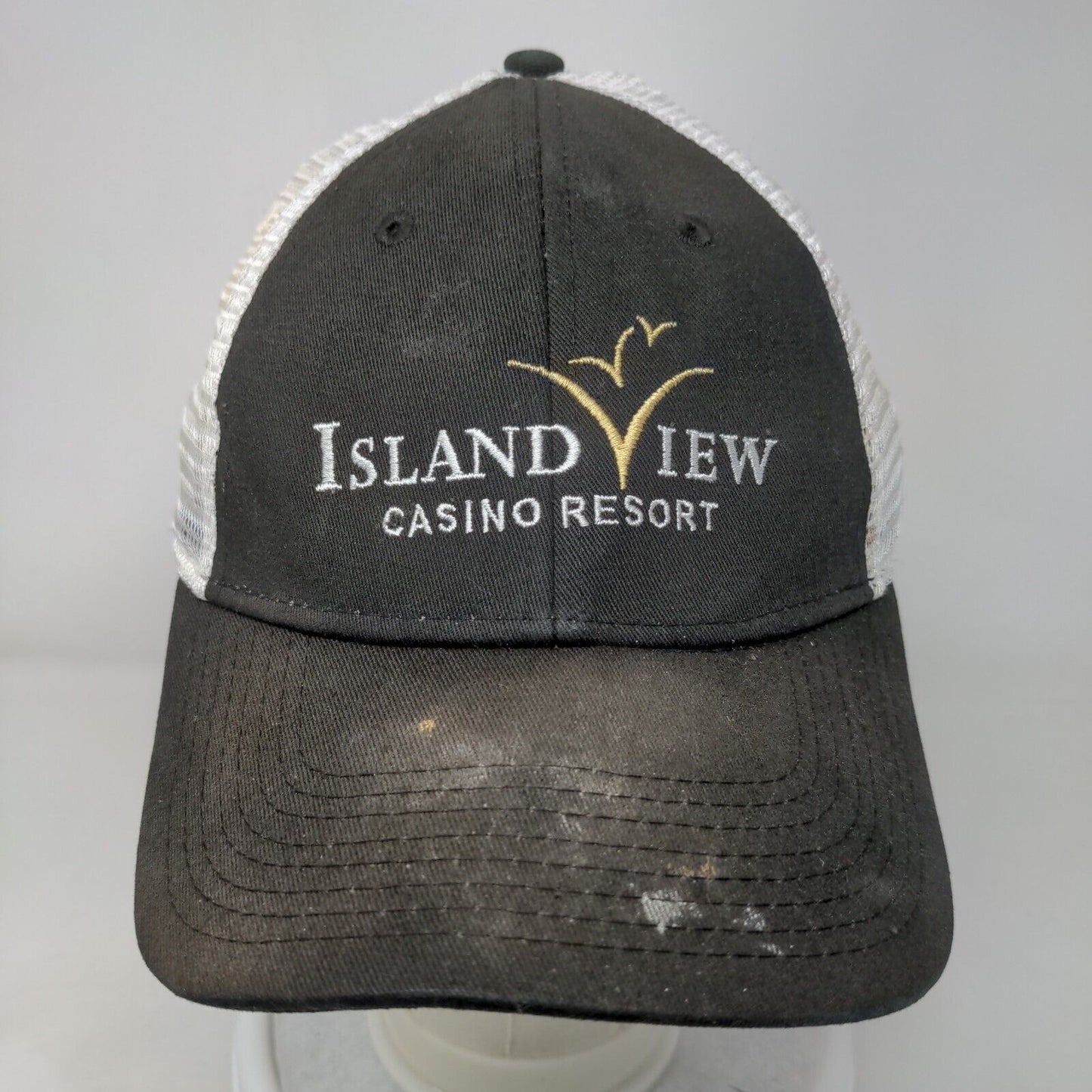 Island View Casino Resort Snapback Mesh Back Trucker Hat Black OSFM Dome