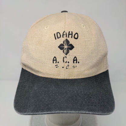 Idaho A.C.A Slideback Hat Tan OSFA Adjustable Colorblock 6 Panel