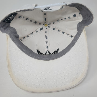 Adidas Snapback Hat White One Size Adjustable Embroidered Trefoil 6 Panel