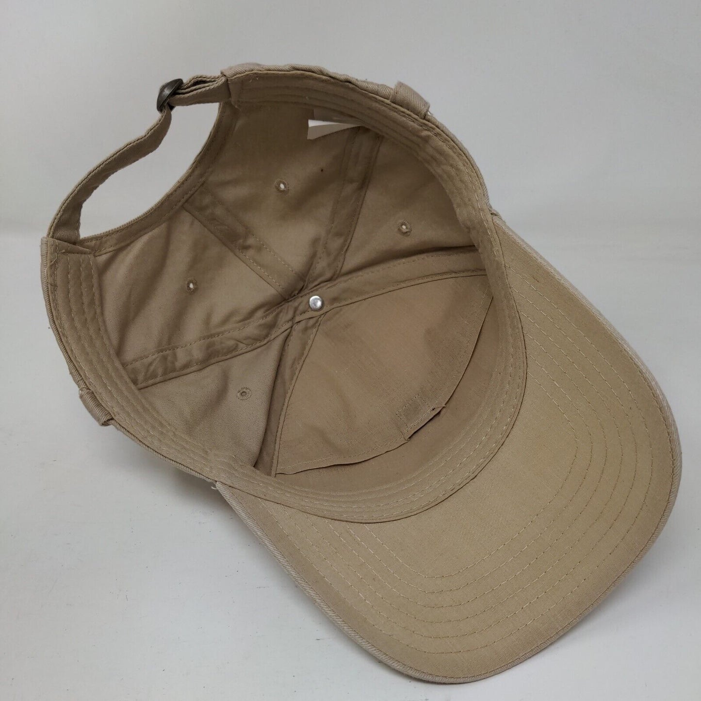 Unbranded Slideback Hat Tan One Size Adjustable Vented Holes Breathable Blank