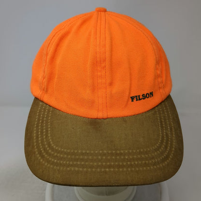 Filson Baseball Cap Orange Brown Strapback Made in USA Hat Hunting Vintage