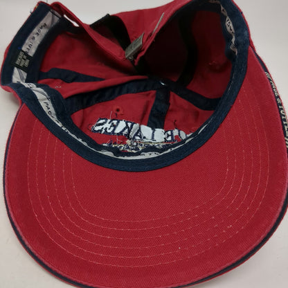 Page & Tuttle Baseball Cap Red One Size Blue Lakes Country Club Crest Slideback