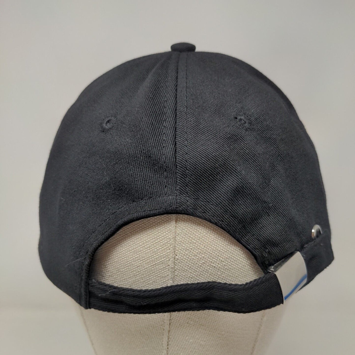 Mr. Slideback Hat Black One Size Adjustable Embroidered 6 Panel Cotton