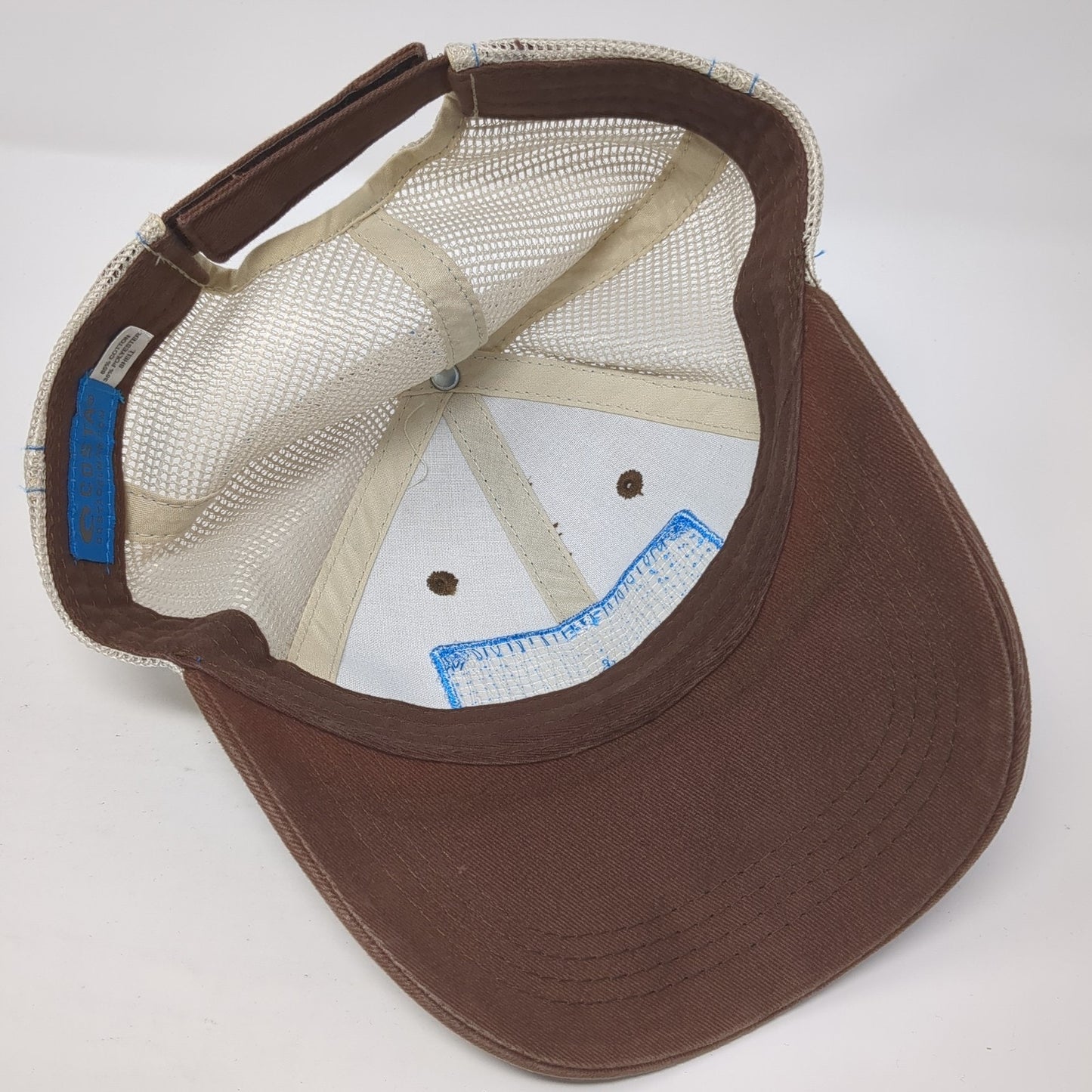 F3t Fly Fishing Trucker Hat Brown One Size Adjustable Mesh Back Costa Del Mar