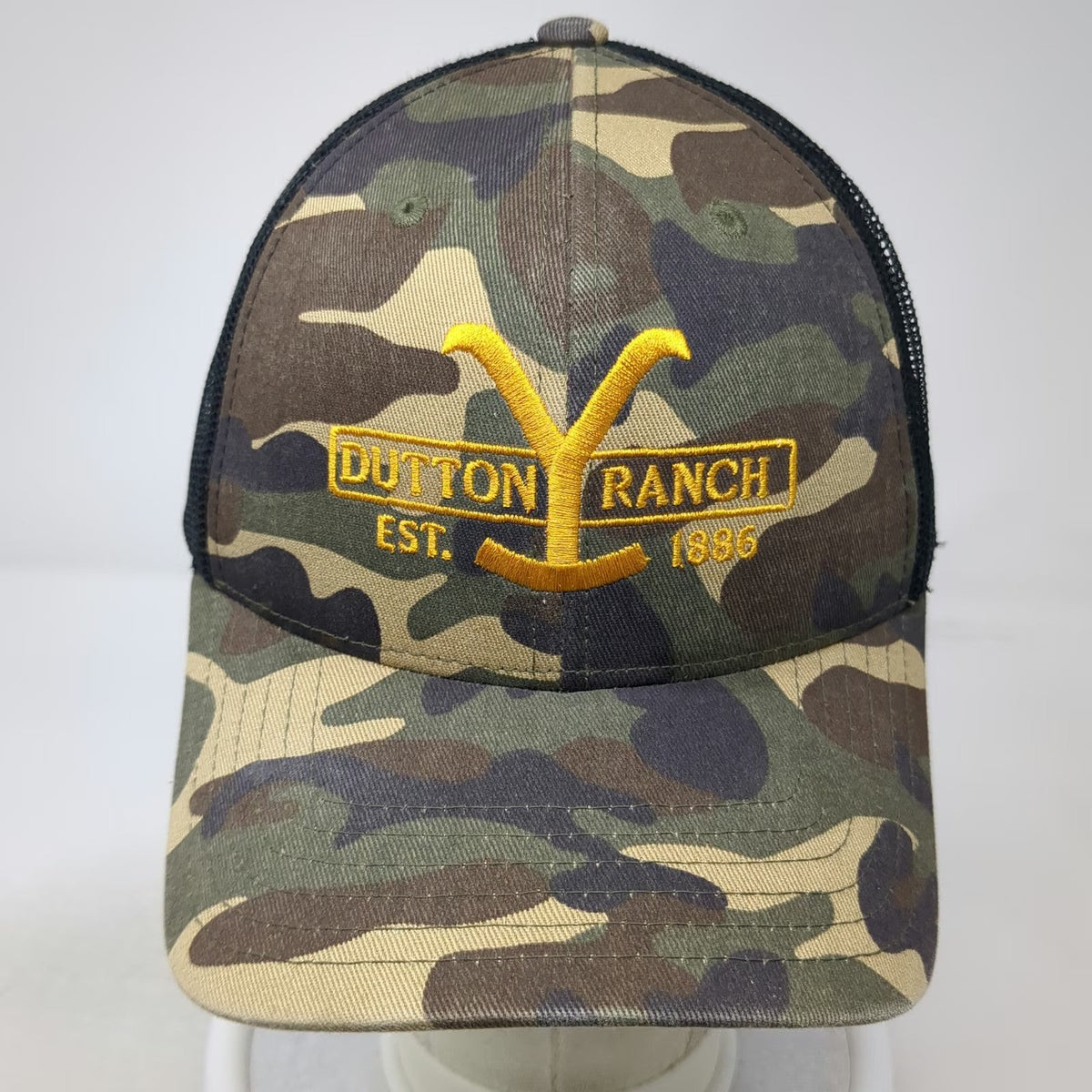 Paramount Trucker Hat Green One Size Camo Dutton Ranch Yellowstone Mesh Snapback