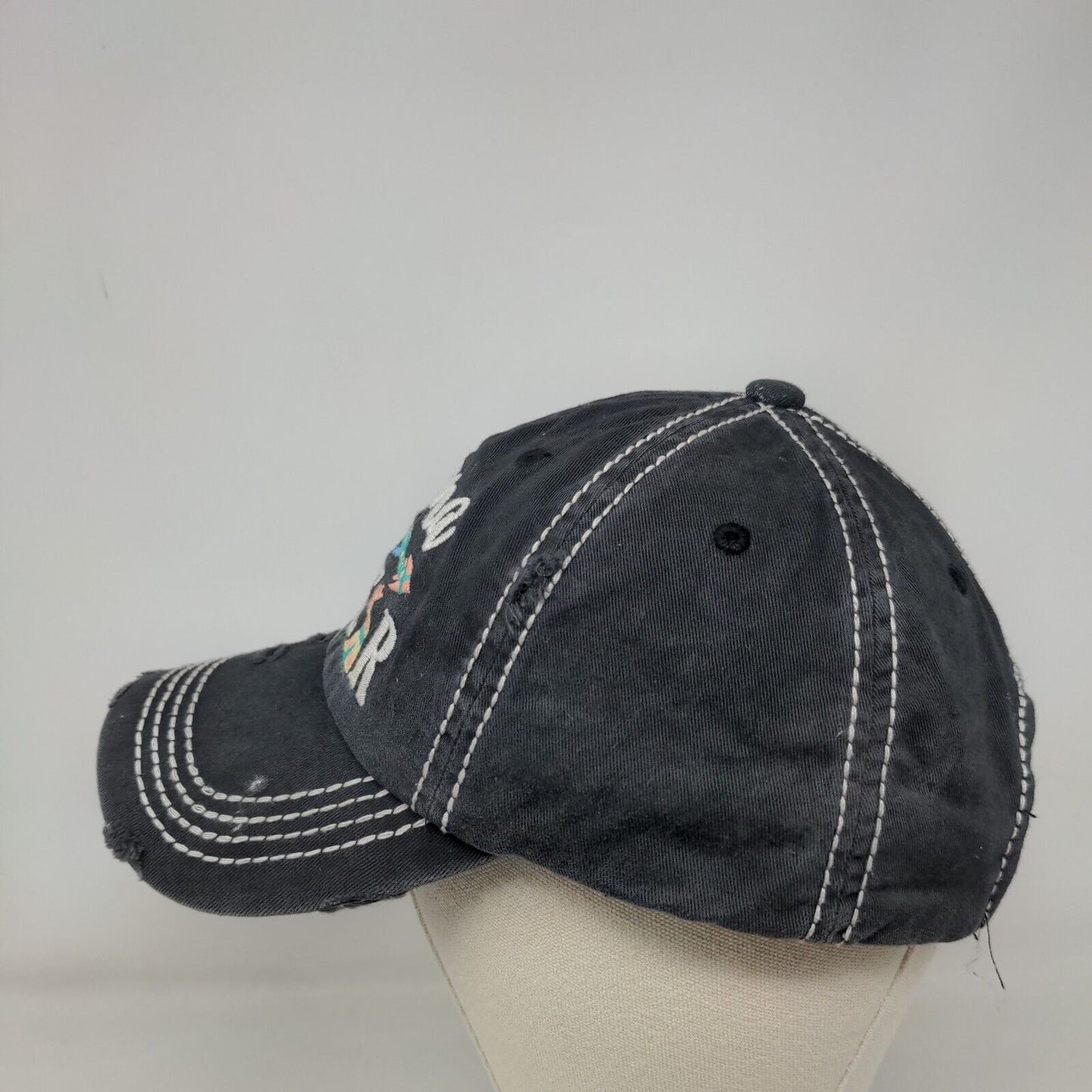Mama Bear Strapback Hat Gray One Size Embroidered KB ETHOS Vintage