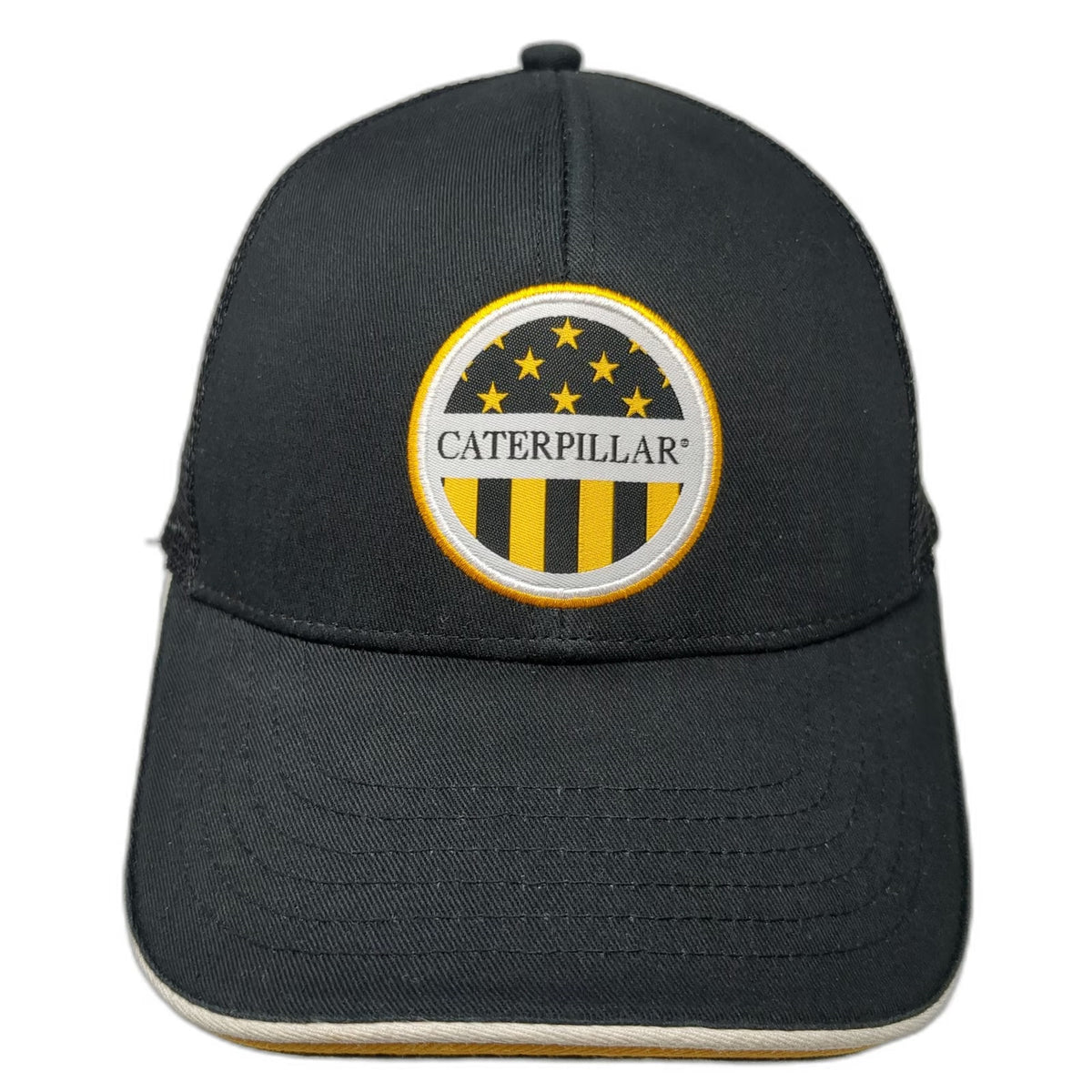 MPC Trucker Hat Black One Size Caterpillar Snapback Mesh Back Patch Stars Logo