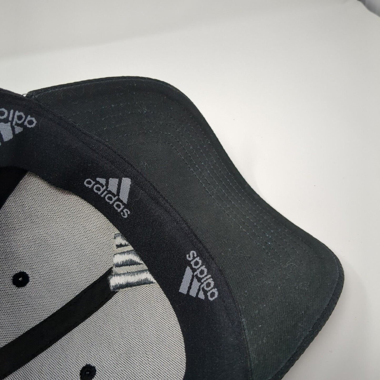 Adidas 3 Stripes Fitted Hat Black One Size Embroidered Logo 6 Panel