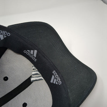 Adidas 3 Stripes Fitted Hat Black One Size Embroidered Logo 6 Panel