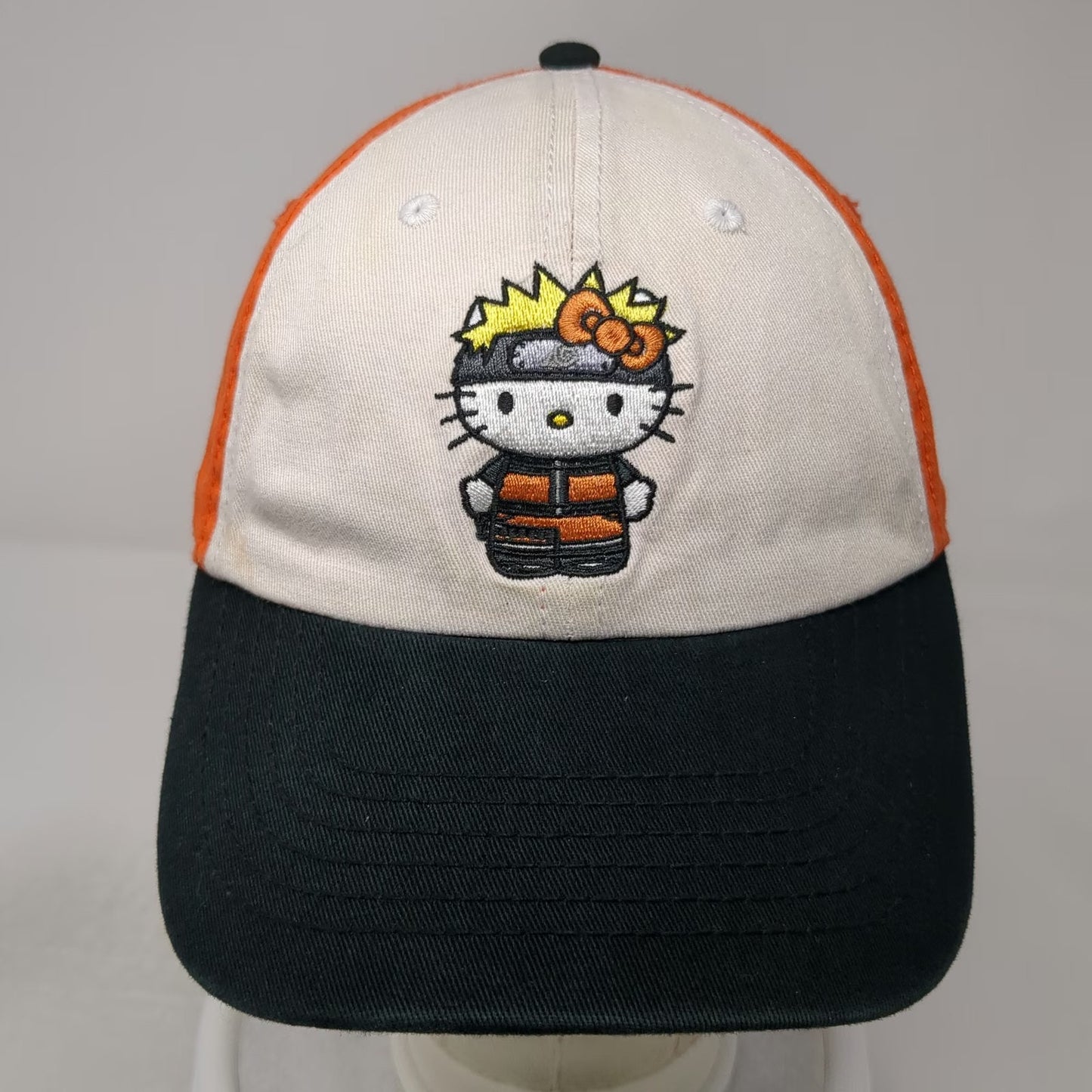 Naruto Shippuden Hello Kitty Baseball Cap Orange White Black One Size Sanrio Hat