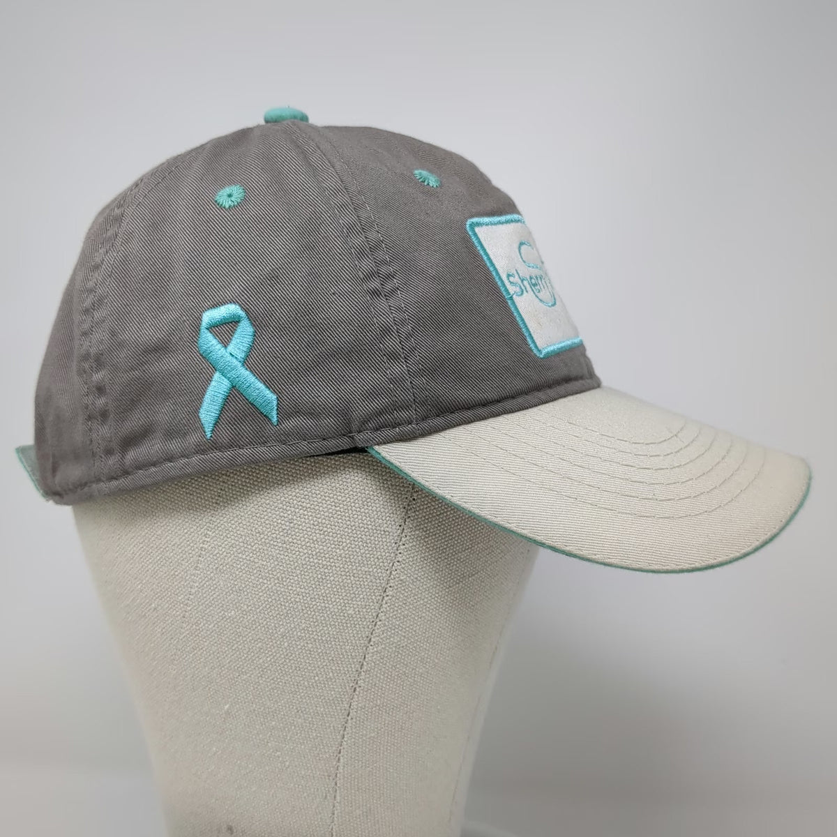 Baseball Cap Gray One Size SherryStrong Awareness Ribbon Strapback Cotton Hat