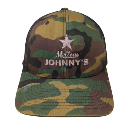 Mellow Johnny's Snapback Trucker Hat Camo One Size Mesh Back Yupoong