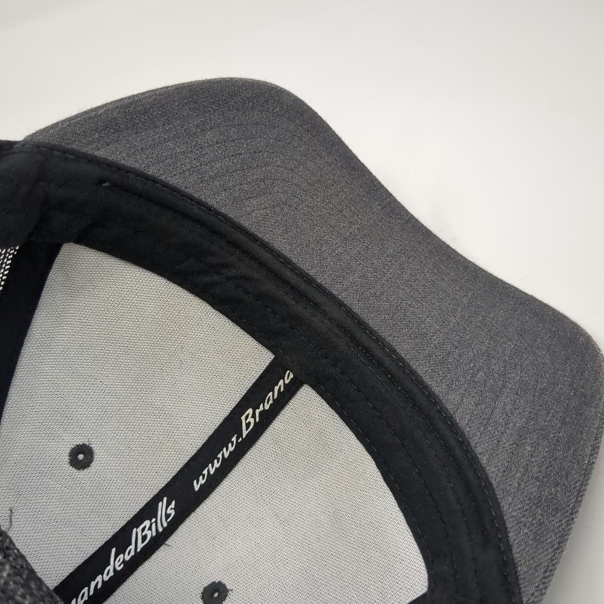 Branded Bills Trucker Hat Gray OSFM Bear Excavation LLC Leather Patch Snapback