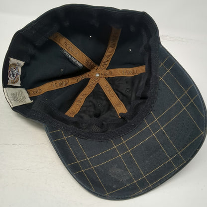 Cinch Baseball Cap Black One Size Grid Pattern Embroidered Logo Stretch Fit Hat