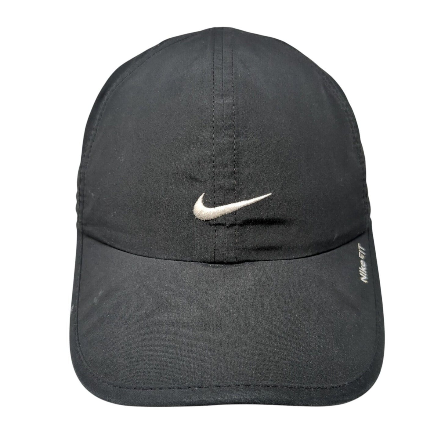 NikeFIT Strapback Hat Black One Size Adjustable Embroidered Swoosh Logo