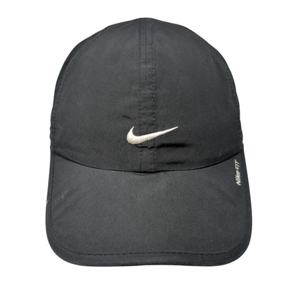 NikeFIT Strapback Hat Black One Size Adjustable Embroidered Swoosh Logo