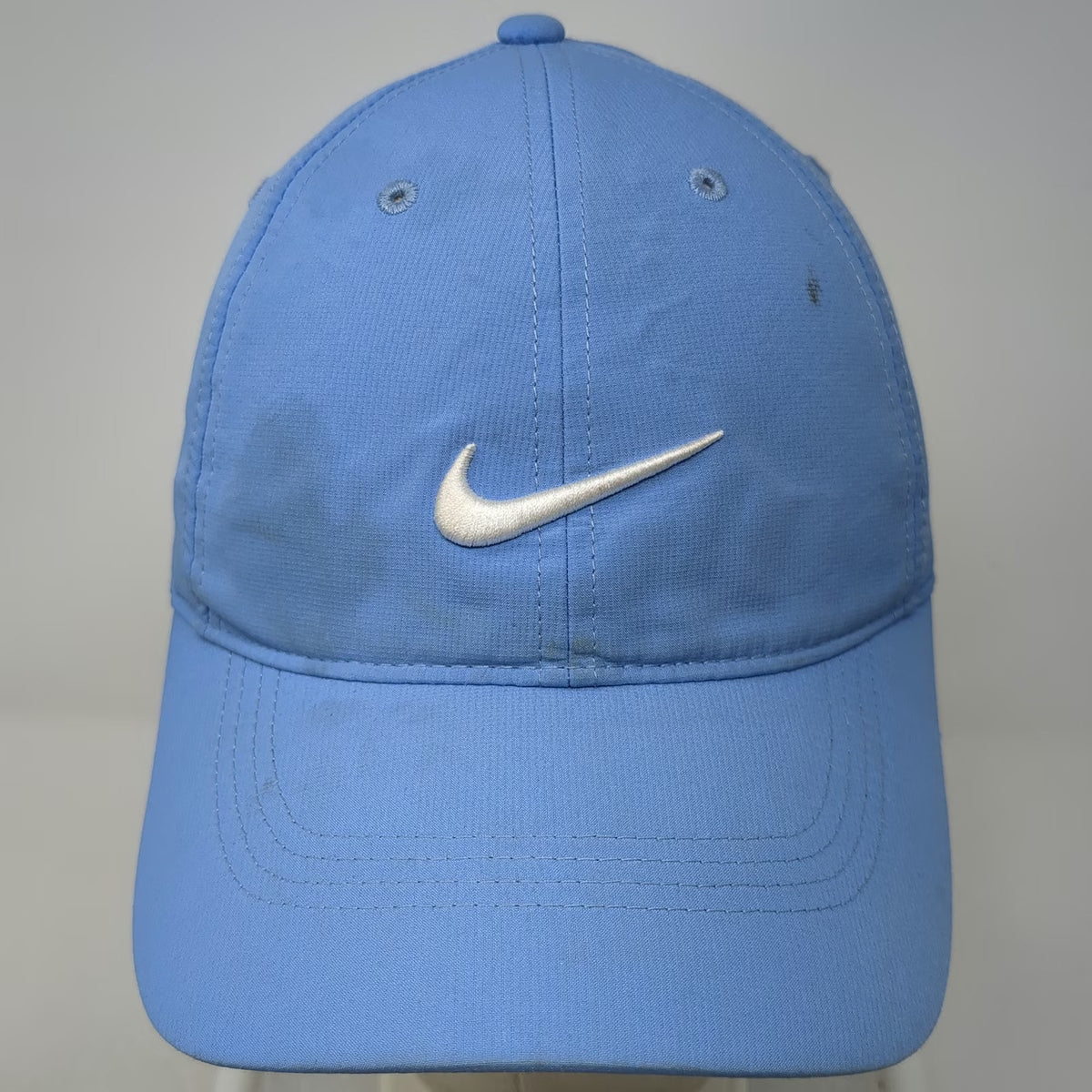 Nike Baseball Cap Blue One Size Golf Strapback Embroidered Logo White Swoosh Hat