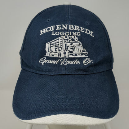 Hit Wear Baseball Cap Blue White One Size Logging Truck Grand Ronde Oregon Hat