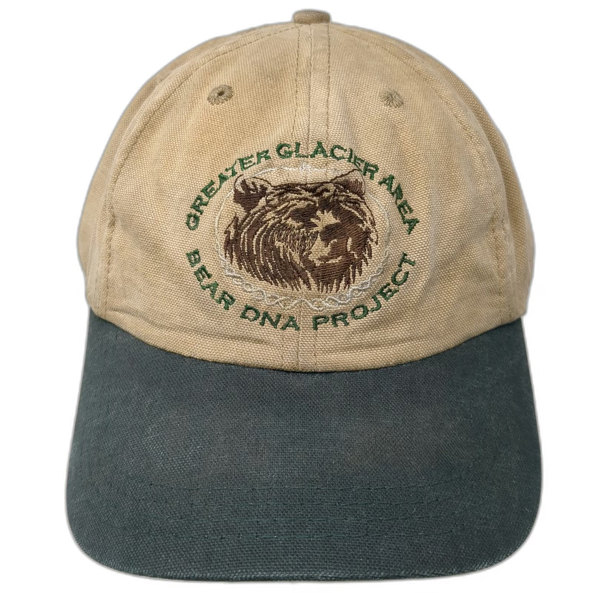 Stitches Embroidery Greater Glacier Area Bear DNA Project Baseball Cap OS Hat
