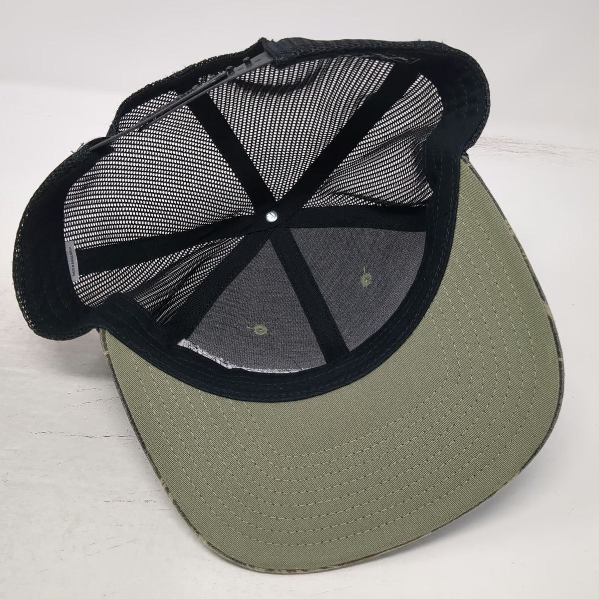 Richardson Trucker Hat Green Camo One Size Tiger Stripe Snapback HVAC Logo