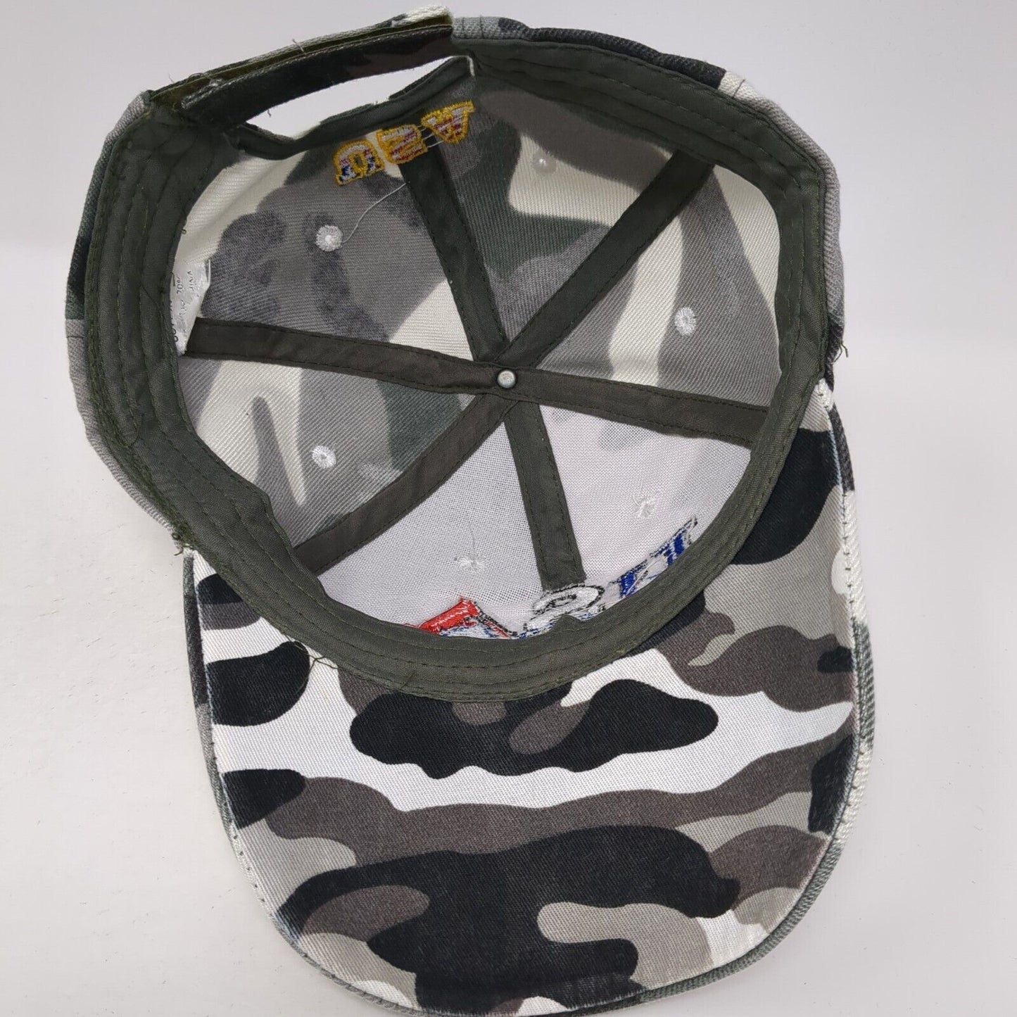 USA Strapback Hat Multicolor One Size Embroidered Camouflage 6 Panel