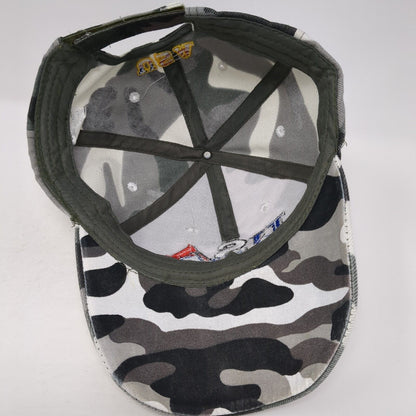 USA Strapback Hat Multicolor One Size Embroidered Camouflage 6 Panel