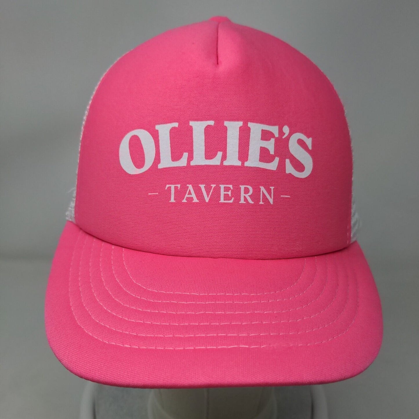 Ollie's Tavern Snapback Mesh Back Trucker Hat Pink OSFA Colorblock