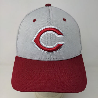 OC Sports Men's Fitted Hat Gray Size 7 1/8 Cincinnati Reds Embroidered Logo