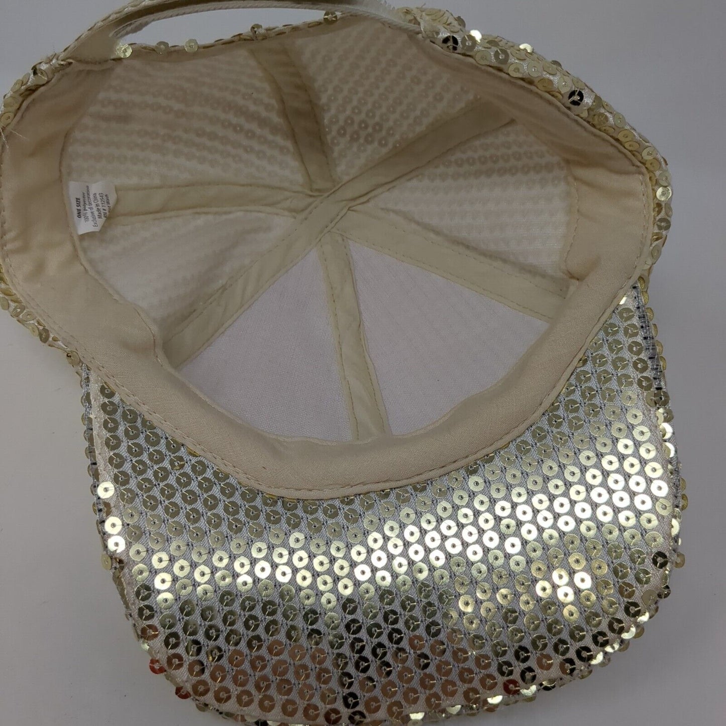 Sequin Shiny Strapback Hat Multicolor One Size Adjustable 6 Panel Polyester