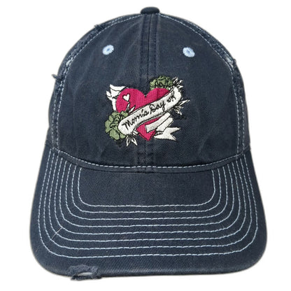 District Baseball Cap Blue One Size Mom's Day Off Heart Contrast Stitching hat