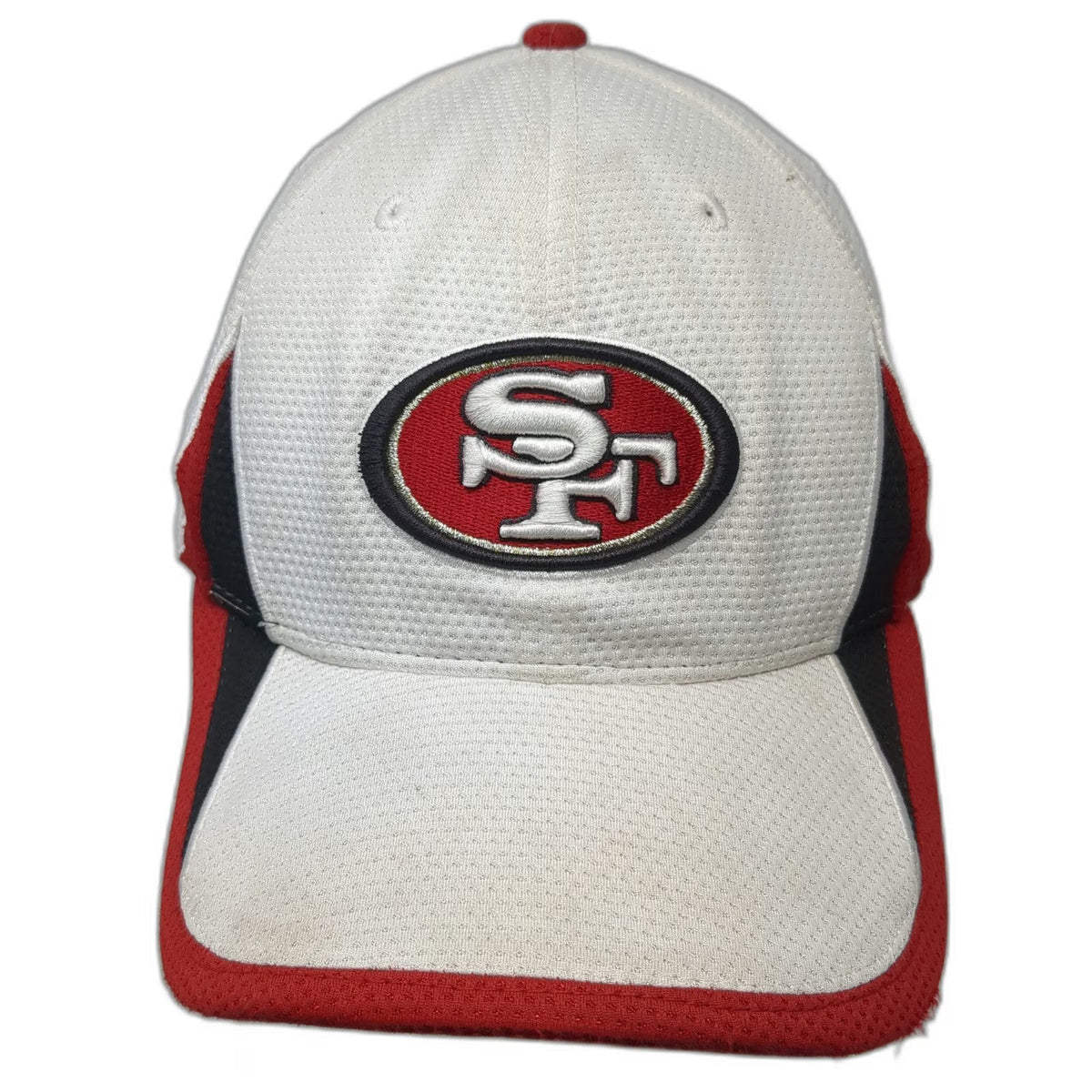 San Francisco 49ers NFL New Era Cap White XL 39THIRTY Stretch Fit Embroidered