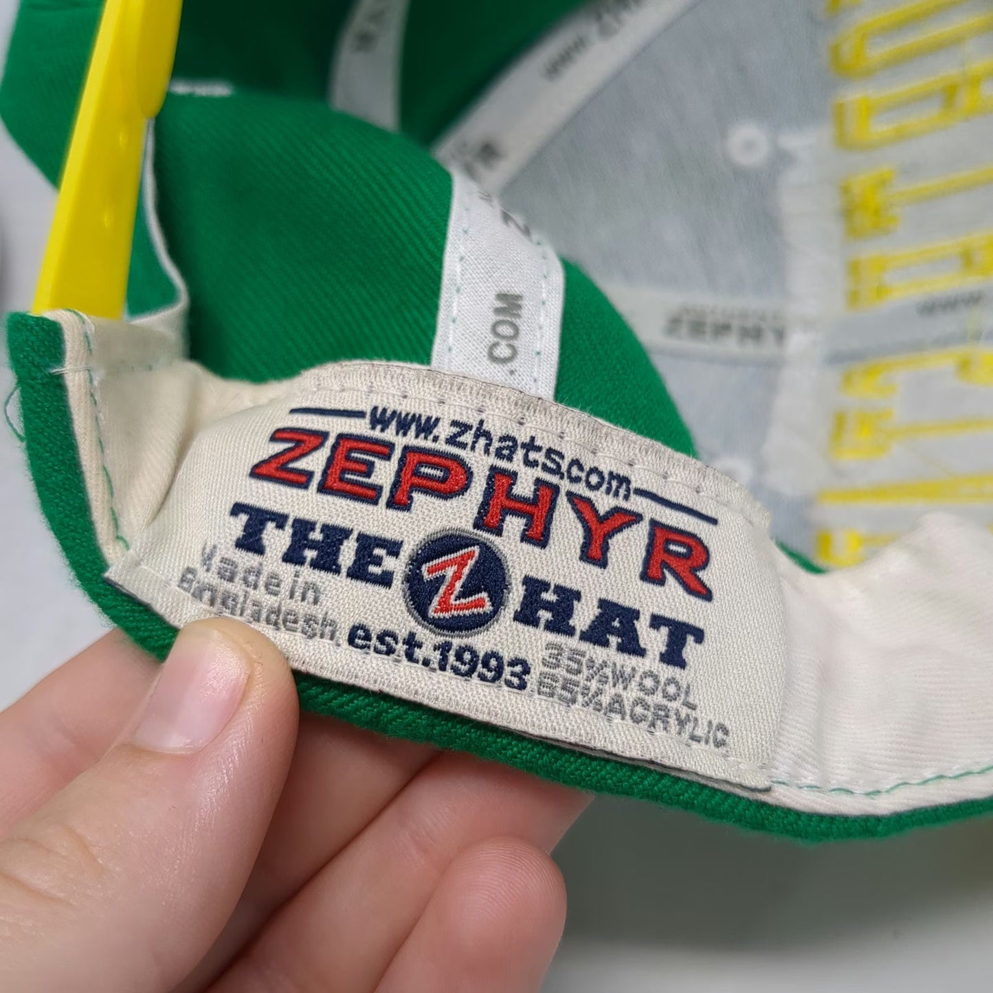 Minnesota North Stars NHL Zephyr Snapback Hat Green Yellow One Size Side Logo
