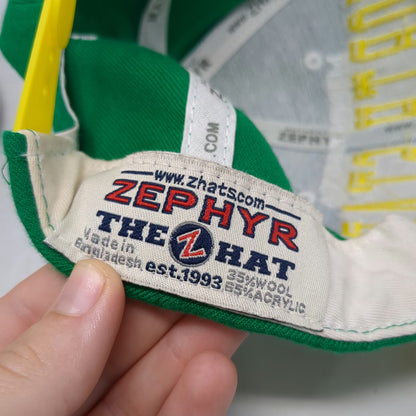 Minnesota North Stars NHL Zephyr Snapback Hat Green Yellow One Size Side Logo