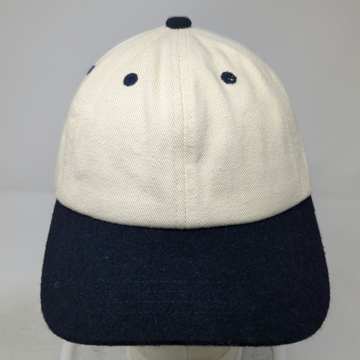 Brandy Melville Baseball Cap Beige Blue One Size Leather Slideback Blank Hat