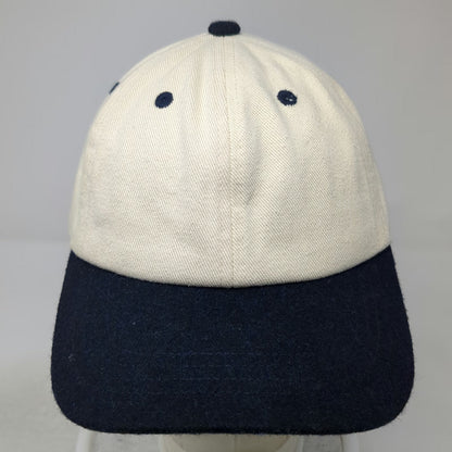 Brandy Melville Baseball Cap Beige Blue One Size Leather Slideback Blank Hat