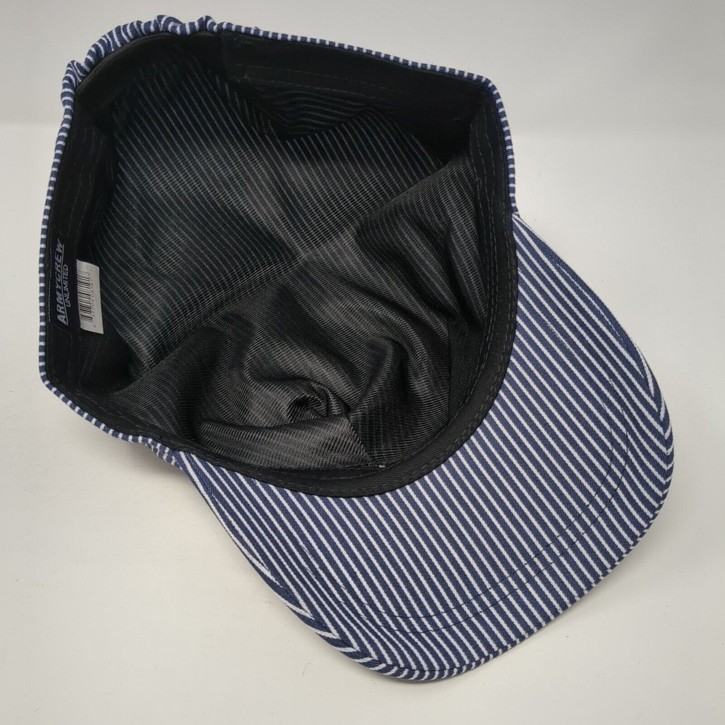 Army Crew Unlimited Railroad Train Conductor Hat Multi One Size Stretch Stripe