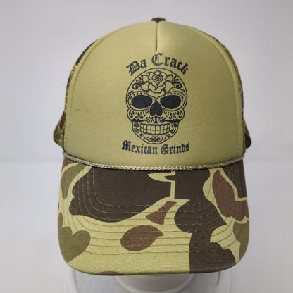 Da Crack Mexican Grinds Mesh Back Rope Trucker Hat Camo One Size Otto