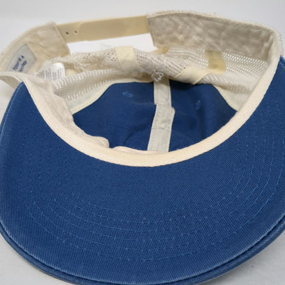 Life is Good Trucker Hat Blue One Size Beach Chair Sun Patch Snapback Mesh Cap