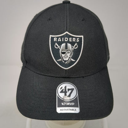 '47 NFL Las Vegas Raiders Shield Logo Black Baseball Cap OS Strapback Hat