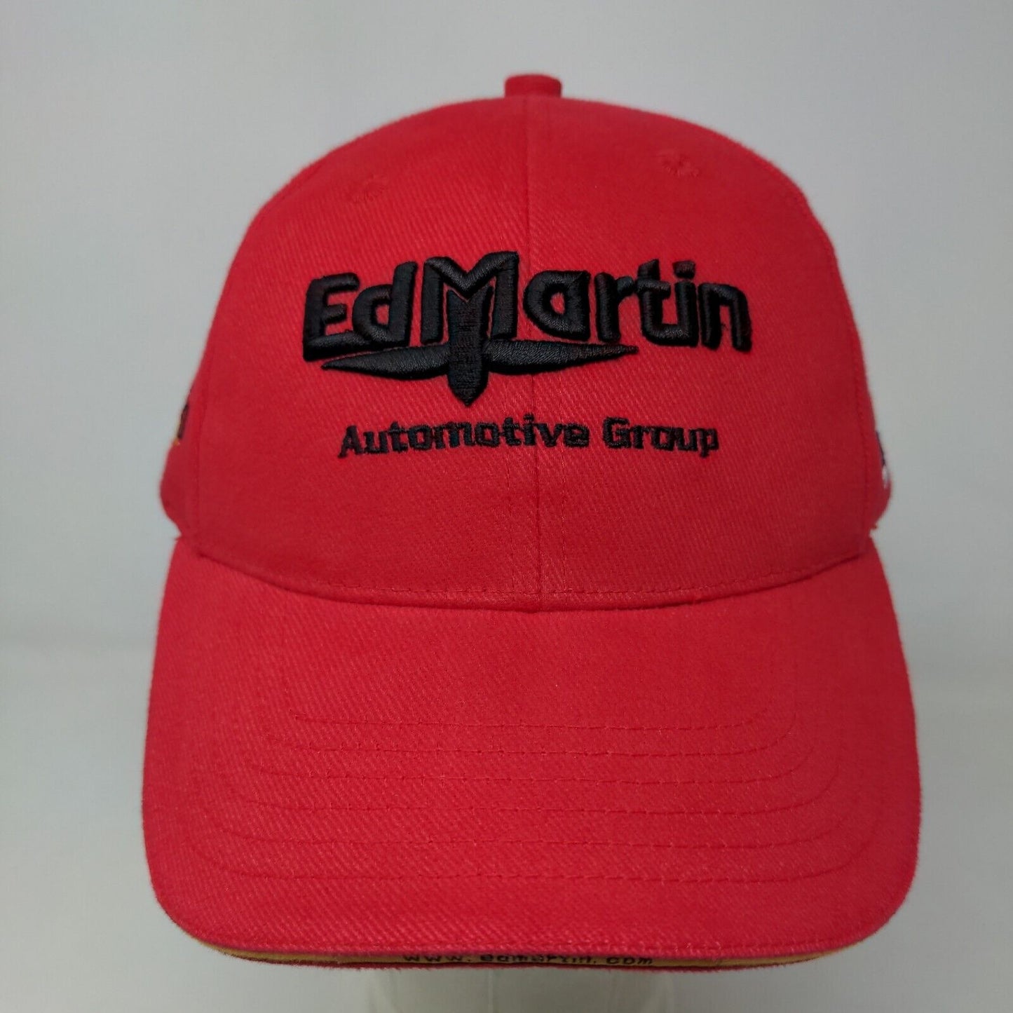 Ed Martin Automotive Men's Slideback Hat Red Adjustable Embroidered Logo