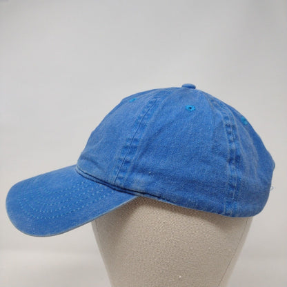 Unbranded Strapback Hat Blue One Size Lightweight Vented Holes 6 Panel Blank